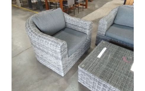 SALON DE JARDIN HESPERIDE BANQUETTE FAUTEUILS TABLE