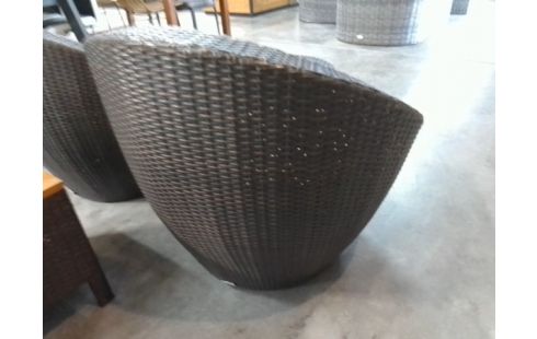 SALON DE JARDIN FAUTEUILS COQUILLES + TABLE