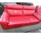 CANAPE CUIR ROUGE 3 PLACES ROUGE POLTRONESOFA
