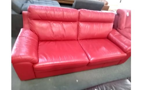 CANAPE CUIR ROUGE 3 PLACES ROUGE POLTRONESOFA