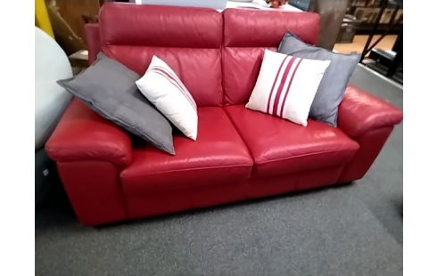 CANAPE 2 PLACES CUIR ROUGE POLTRONESOFA