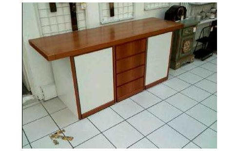 SIDEBOARD HOLZ 2-TÜR 4-SCHUBL. BRAUN/WEIß