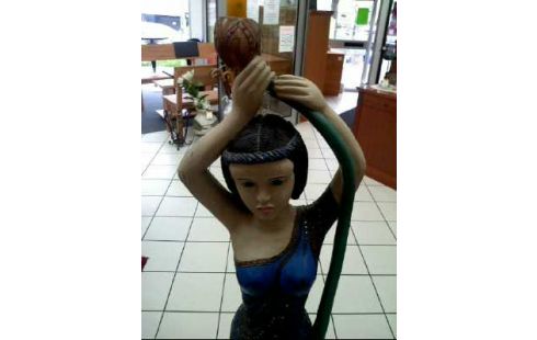 STATUR FRAU KLEID BLAU VOLLHOLZ