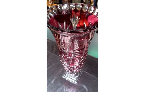 VASE CRISTAL ROUGE GRAND