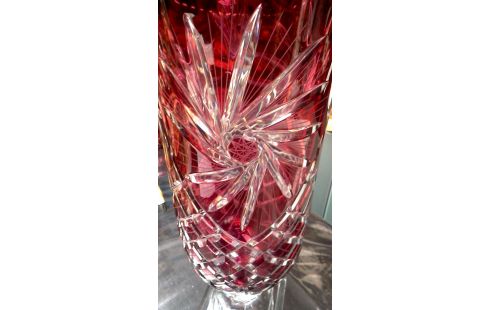 VASE CRISTAL ROUGE GRAND