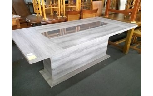 TABLE MODERNE GRISE 100X200 PIED CENTRALE