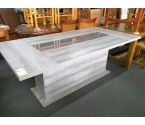 TABLE MODERNE GRISE 100X200 PIED CENTRALE