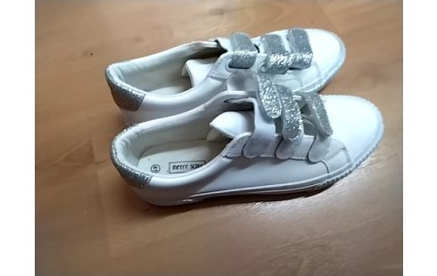 BASKET 41 blanche scratch argent