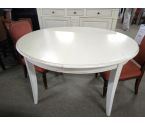 TABLE OVALE BLANC VIEILLI 2 ALLONGES