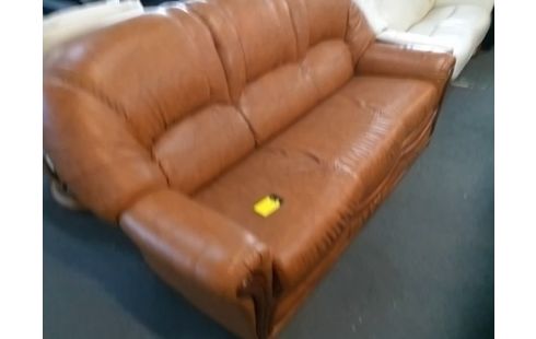 CANAPE +2 FAUTEUILS SIMILI CUIR MARON