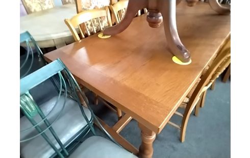 TABLE BOIS RUSTIQUE 2 ALLONGES 200X84X77