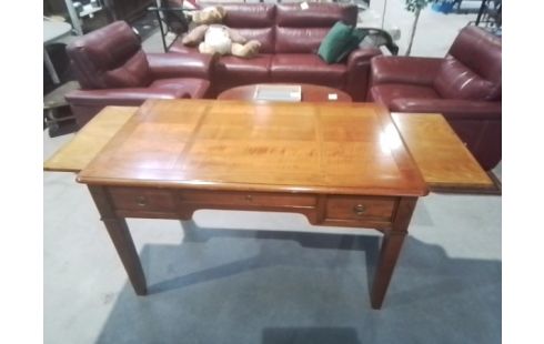 BUREAU EN MERISIER 3T 2 TABLETTES