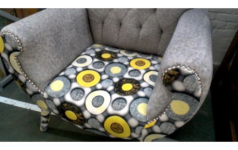 SESSEL 1 GRAU GELB DAS STÜCK