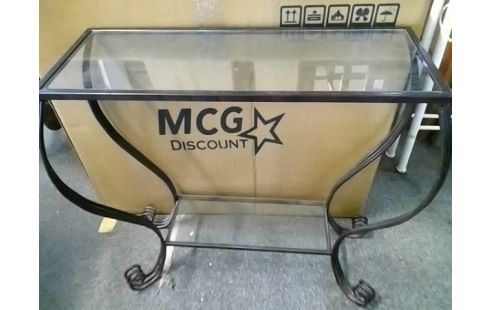CONSOLE FER AVEC PLATEAU VERRE