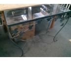 CONSOLE VERTE FER PLATEAU VERRE