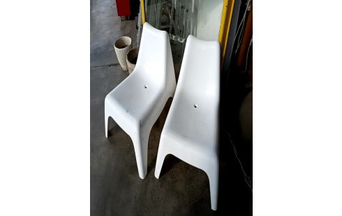 SIEGE DE JARDIN PVC BLANC