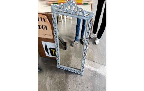 MIROIR BOIS PEINT ARGENTÉ
