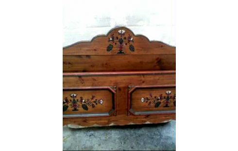 BETTGESTELL HOLZ BEMALT MIT LATTENROST