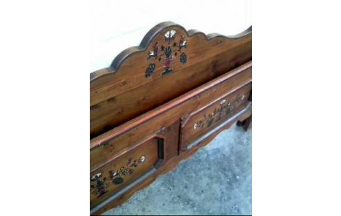 BETTGESTELL HOLZ BEMALT MIT LATTENROST