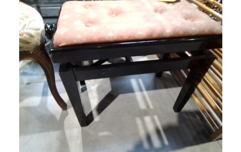 TABOURET DE PIANO NOIR ET ASSISE TISSU