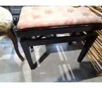 TABOURET DE PIANO NOIR ET ASSISE TISSU