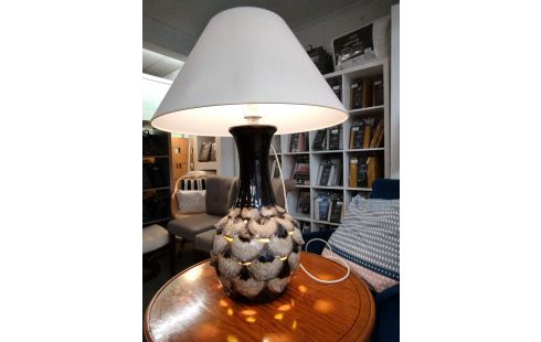 LAMPE DE SALON CERAMIQUE ECAILLE POISSON