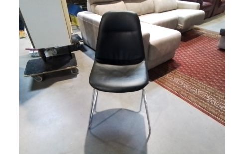 CHAISE SKAI NOIR PIEDS CHROMÉ