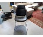 CHAISE SKAI NOIR PIEDS CHROMÉ