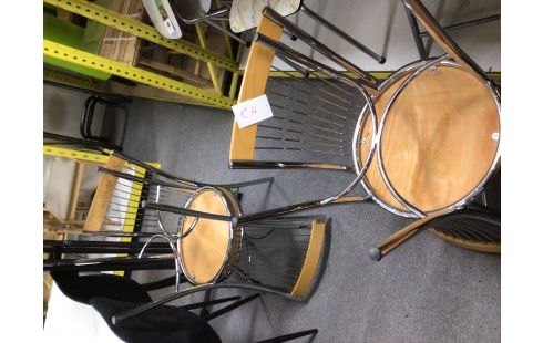 4 CHAISES PIN CHROME