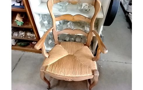 FAUTEUIL BOIS PAILLE EN ETAT