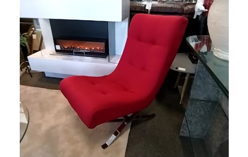 FAUTEUIL Style rocking-chair Modele Oliv tissu rouge