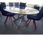 TABLE RONDE VERRE PIEDS METAL DIAMÈTRE 130