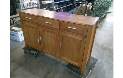 BAHUT BAS BOIS 3 PORTES / 3 TIROIRS