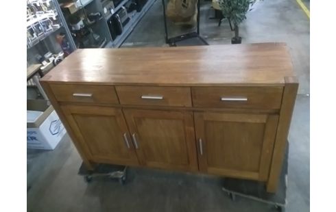 BAHUT BAS BOIS 3 PORTES / 3 TIROIRS