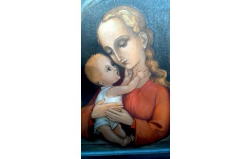 GEMÃLDE, , HEIZKÖRPER MET KIND