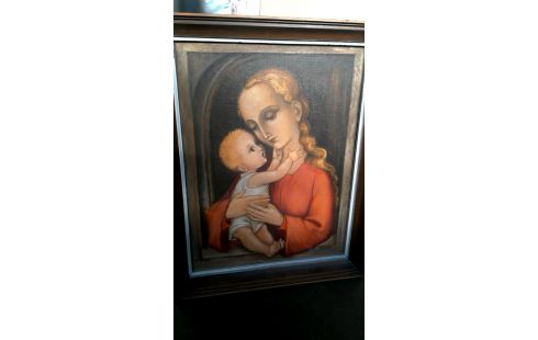 GEMÃLDE, , HEIZKÖRPER MET KIND