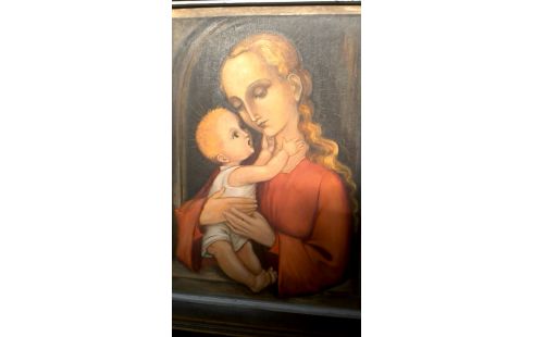 GEMÃLDE, , HEIZKÖRPER MET KIND