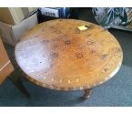 TABLE BASSE RONDE STYLE MARQUETTERIE