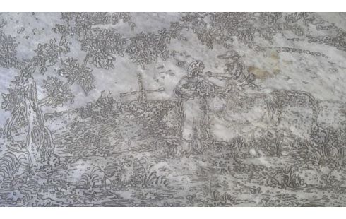 TABLE BASSE MARBRE  GRAVÉ