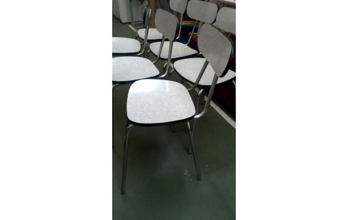 6 STOELEN KEUKEN VINTAGE GRIJS FORMICA