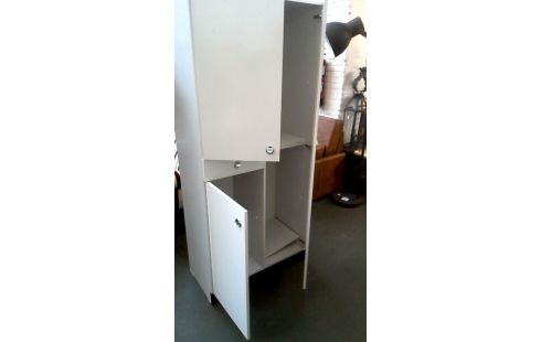 BUFFET DE CUISINE VINTAGE BLANCHE FORMICA 3 PORTES 1 TIROIR