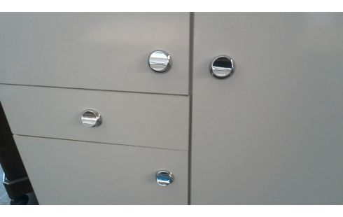 BUFFET DE CUISINE VINTAGE BLANCHE FORMICA 3 PORTES 1 TIROIR