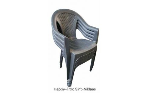 4 SILLAS DE JARDÍN NEGRA PVC