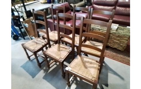 CHAISE LOT DE 6 PAILLÉES