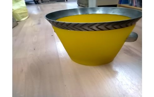 SEAU A CHAMPAGNE metal et verre jaune