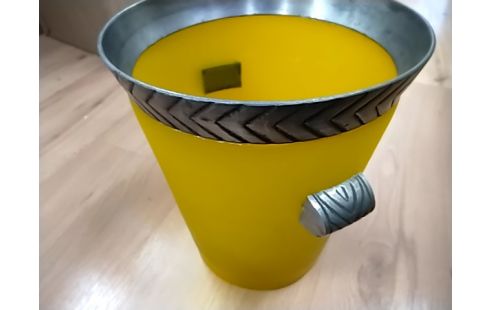 SEAU A CHAMPAGNE metal et verre jaune