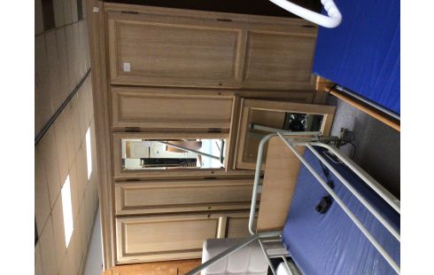 GARDE ROBES 5 PORTES CHENE CERUSE + MIROIR