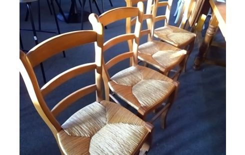 LOT DE 4 CHAISES PAILLEES