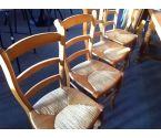 LOT DE 4 CHAISES PAILLEES