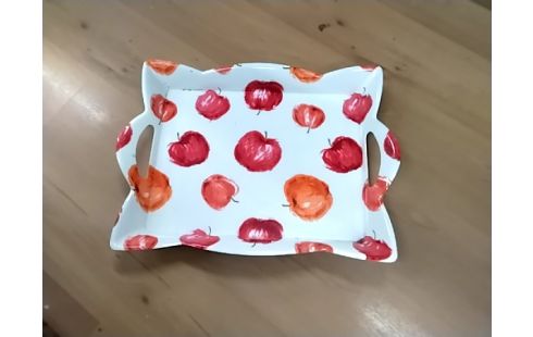 PLATEAU Fond blanc pommes